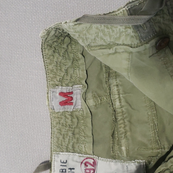 Abercrombie and Fitch Vintage Army Green Paratroop Cargo Pants Men' Size Medium - Picture 7 of 17